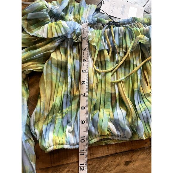 NWT ZARA Printed Tulle Blouse Size M - Picture 8 of 9